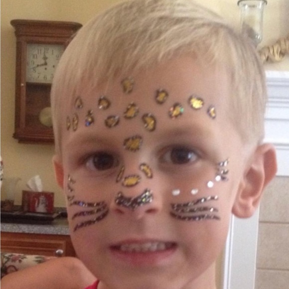 Face Art Sequin FAIRY & LEOPARD. Peel off and stick on.  NWT Halloween - Picture 5 of 6